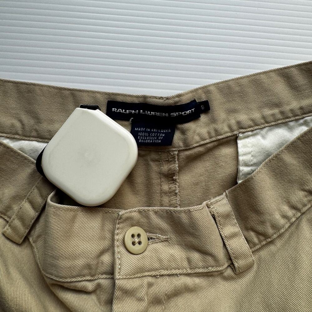 Ralph Lauren Sport Women's Khaki Chino Shorts Sz 8 Cotton Mid-Rise 4" Inseam - Picture 7 of 9
